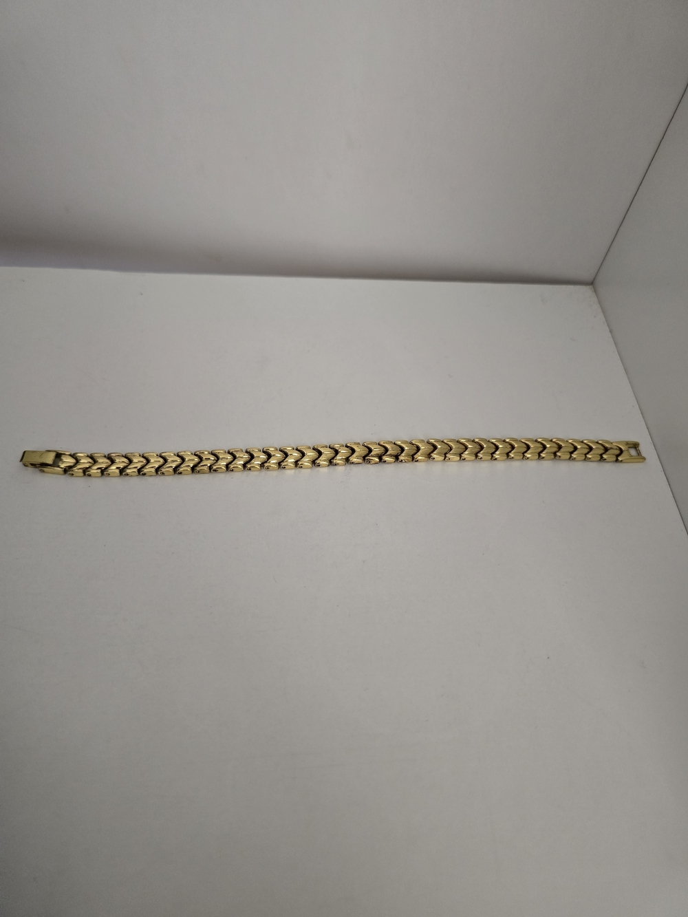 Gold Tone Herringbone Chain Bracelet